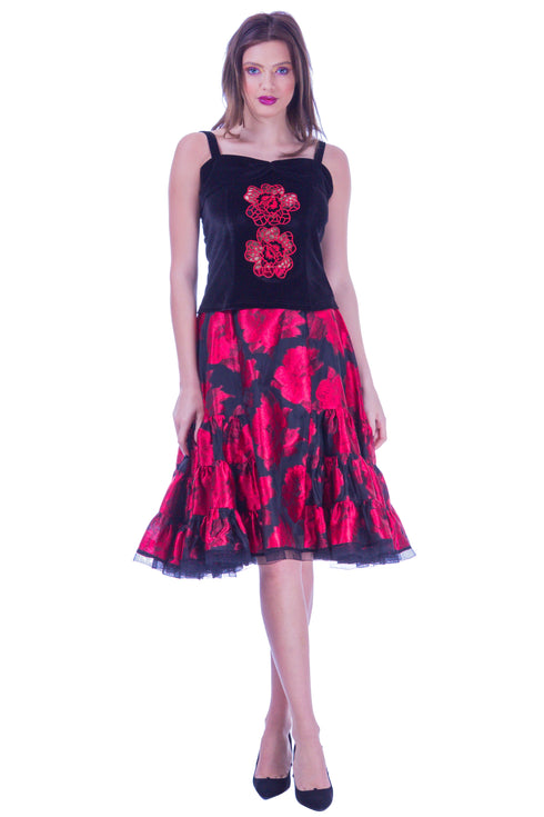 Bluza catifea cu broderie I-7